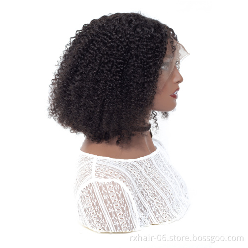 ISEE HAIR 150% Density Lace Front Brazilian Curly Human Hair Short Bob Wigs Pre Plucked With Baby Hair